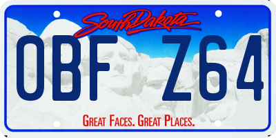 SD license plate 0BFZ64