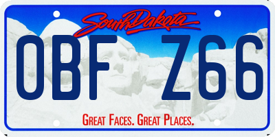 SD license plate 0BFZ66