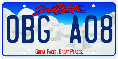 SD license plate 0BGA08