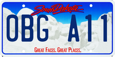 SD license plate 0BGA11
