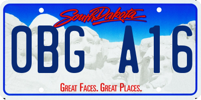 SD license plate 0BGA16