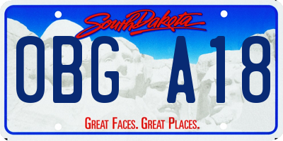 SD license plate 0BGA18