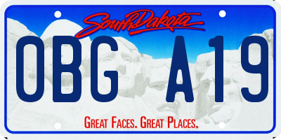 SD license plate 0BGA19