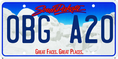 SD license plate 0BGA20