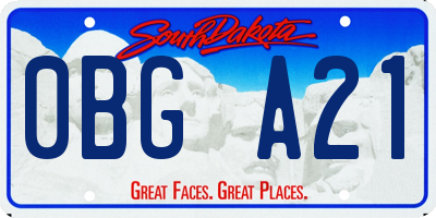 SD license plate 0BGA21