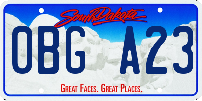 SD license plate 0BGA23
