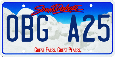 SD license plate 0BGA25
