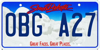 SD license plate 0BGA27