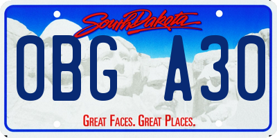 SD license plate 0BGA30