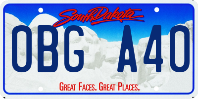 SD license plate 0BGA40