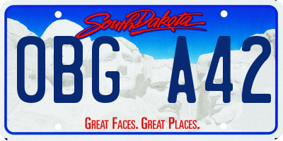 SD license plate 0BGA42
