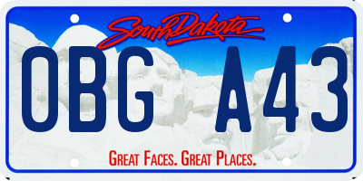 SD license plate 0BGA43