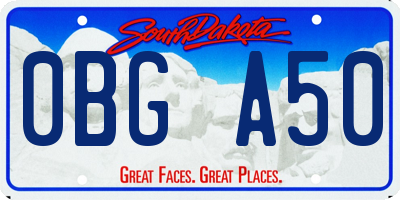 SD license plate 0BGA50