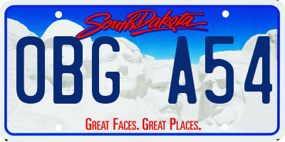 SD license plate 0BGA54