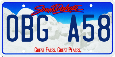 SD license plate 0BGA58