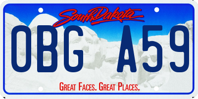 SD license plate 0BGA59
