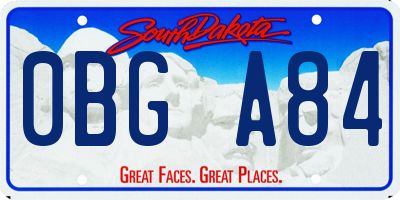 SD license plate 0BGA84