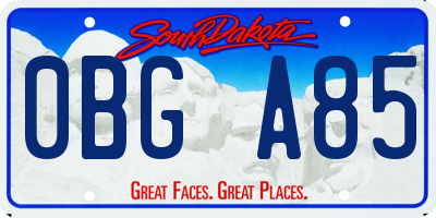 SD license plate 0BGA85