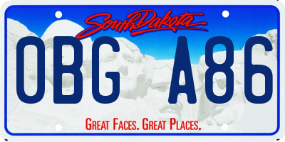 SD license plate 0BGA86