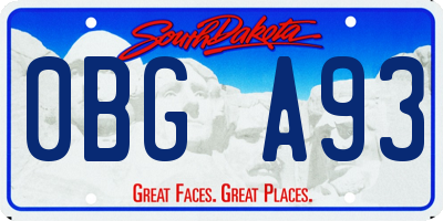 SD license plate 0BGA93