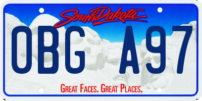 SD license plate 0BGA97