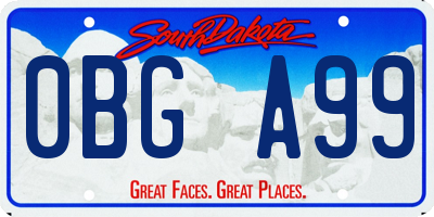 SD license plate 0BGA99