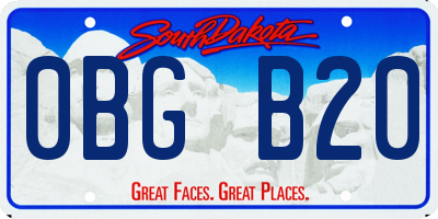 SD license plate 0BGB20
