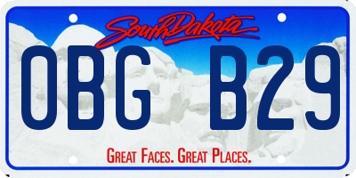 SD license plate 0BGB29