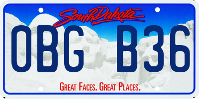 SD license plate 0BGB36