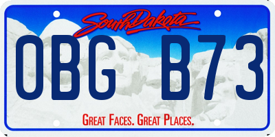 SD license plate 0BGB73