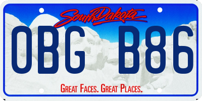 SD license plate 0BGB86