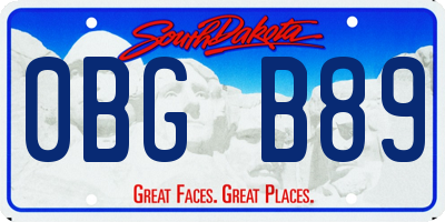 SD license plate 0BGB89