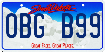 SD license plate 0BGB99
