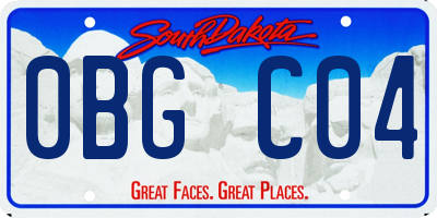 SD license plate 0BGC04