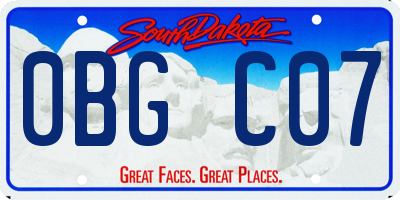 SD license plate 0BGC07