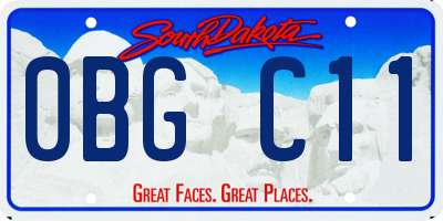 SD license plate 0BGC11