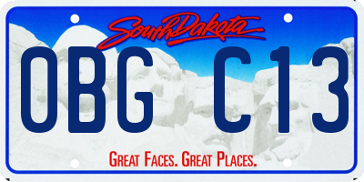 SD license plate 0BGC13