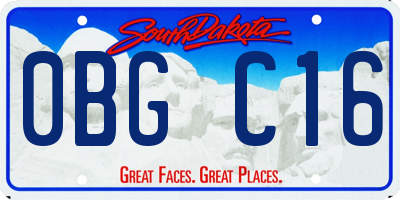 SD license plate 0BGC16