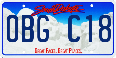 SD license plate 0BGC18
