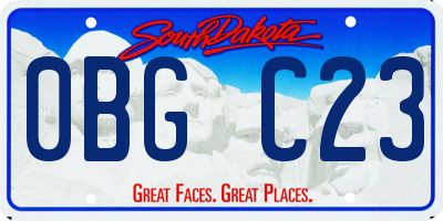 SD license plate 0BGC23