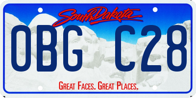 SD license plate 0BGC28
