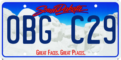 SD license plate 0BGC29