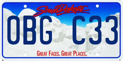 SD license plate 0BGC33