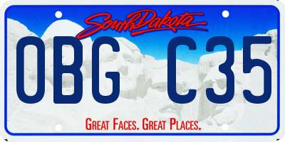 SD license plate 0BGC35