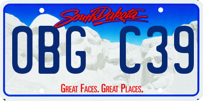 SD license plate 0BGC39