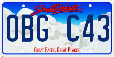 SD license plate 0BGC43