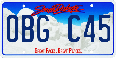 SD license plate 0BGC45