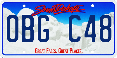 SD license plate 0BGC48