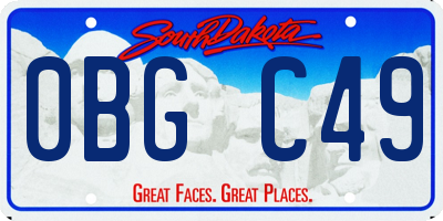 SD license plate 0BGC49