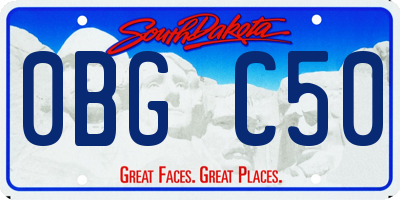 SD license plate 0BGC50